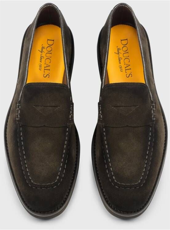 Doucal's Heren suède loafer | bruin Brown Heren