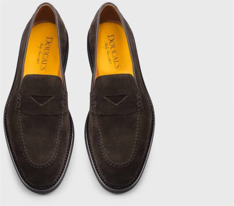 Doucal's Heren suède loafer | bruin Brown Heren