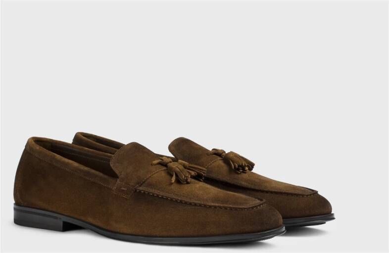 Doucal's Heren suède loafer | bruin Brown Heren