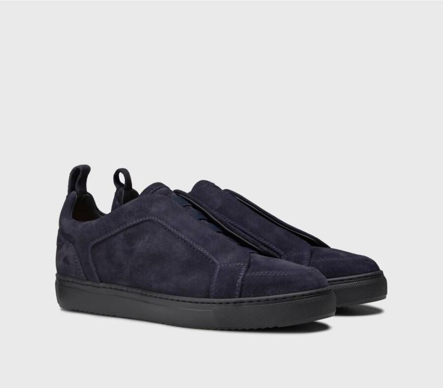 Doucal's Heren suède sneaker | blauw Blue Heren