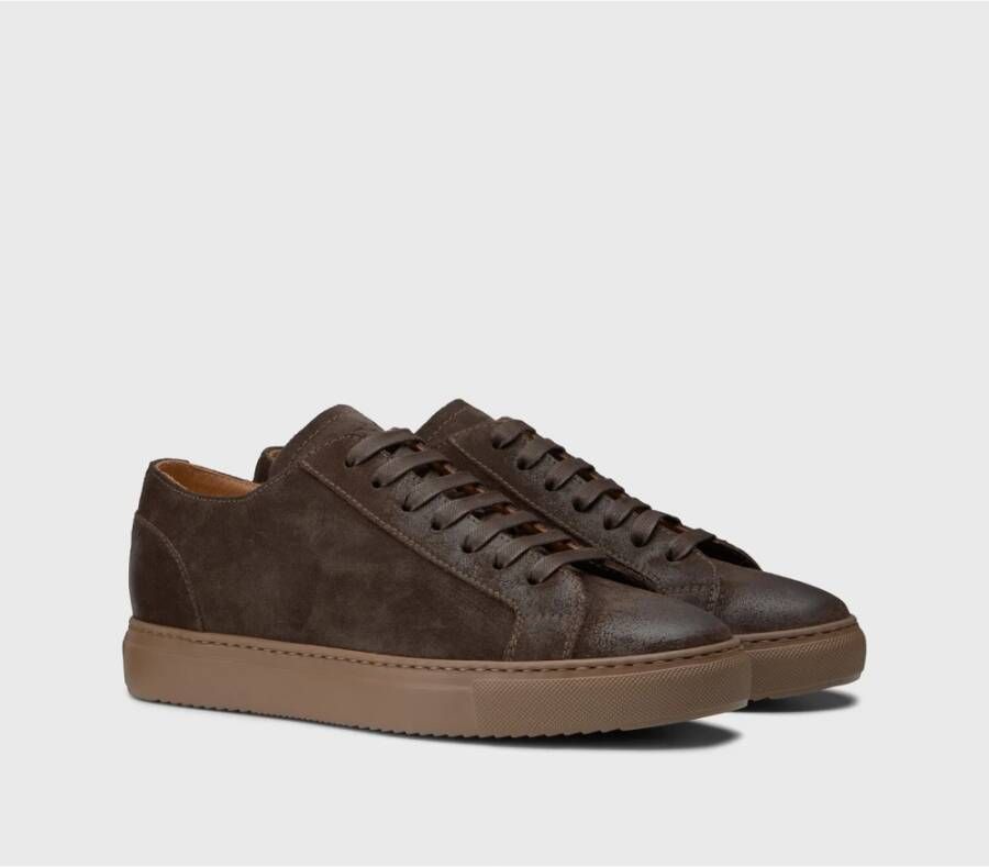 Doucal's Heren suède sneaker | donkerbruin Brown Heren