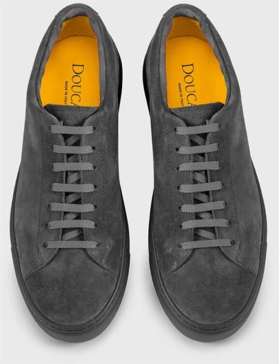 Doucal's Heren suède sneaker | houtskool grijs Gray Heren