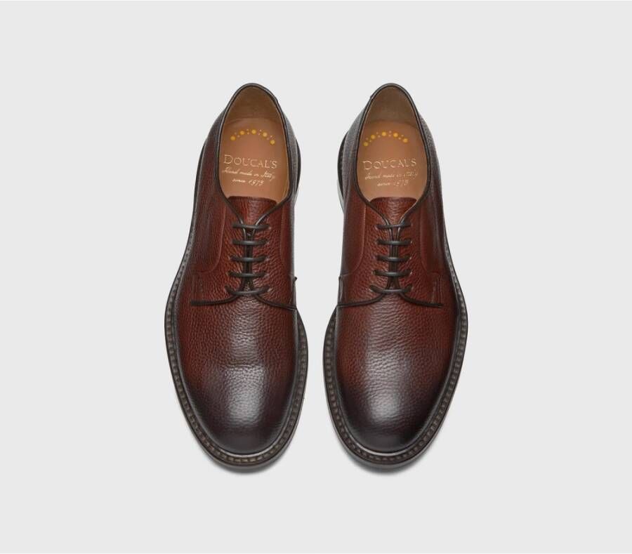 Doucal's Heren tumbled leren Derby veterschoen | bruin Brown Heren