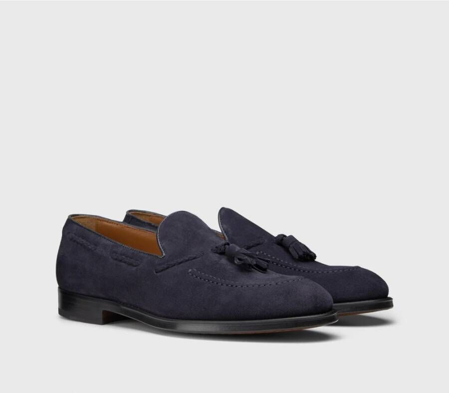 Doucal's Herens loafer met suède kwastjes | blauw Blue Heren