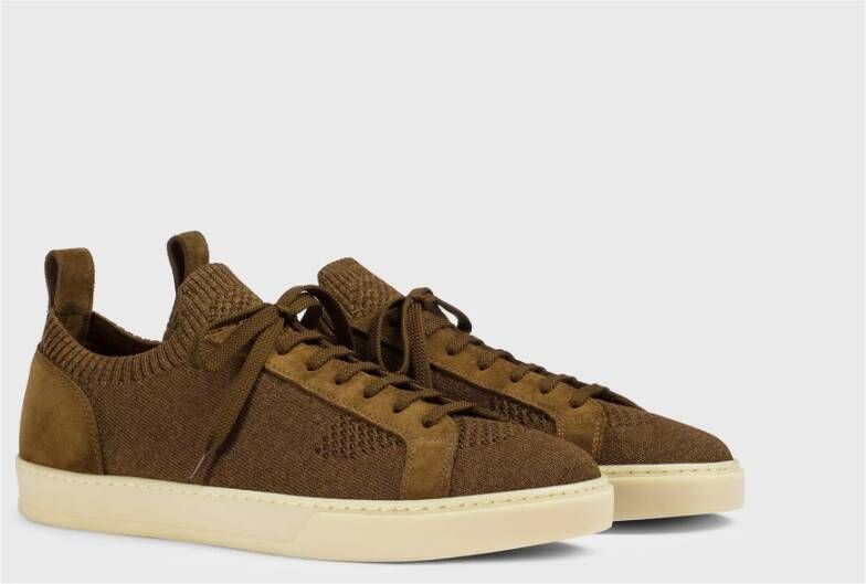 Doucal's Herenstof- en suède sneaker | bruin Brown Heren