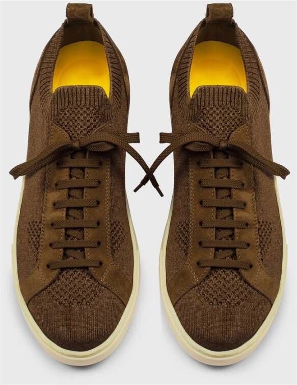 Doucal's Herenstof- en suède sneaker | bruin Brown Heren