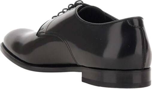 Doucal's Italiaanse Leren Derby Schoenen Black Heren