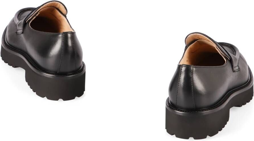 Doucal's Klassieke Leren Loafers Ronde Neus Black Dames