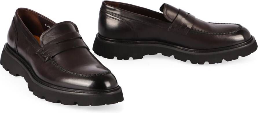 Doucal's Klassieke Leren Loafers Ronde Neus Brown Heren