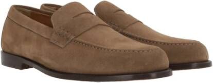 Doucal's Klassieke Penny Loafer Suède Schoenen Brown Heren