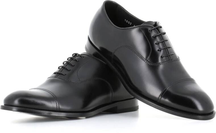 Doucal's Klassieke Zwarte Leren Oxford Schoenen Black Heren