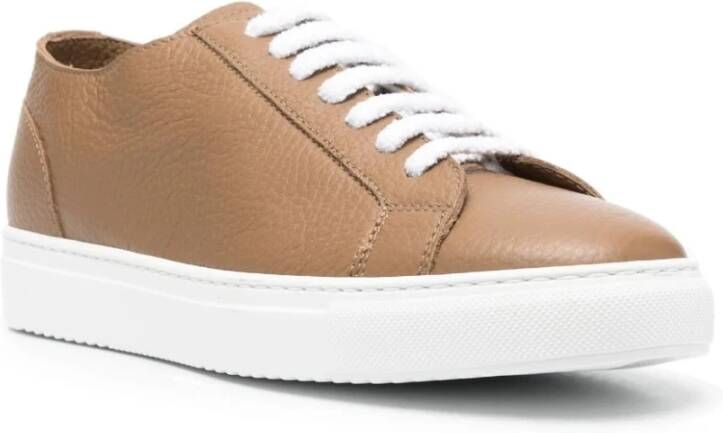 Doucal's Lage Top Leren Sneakers Brown Heren