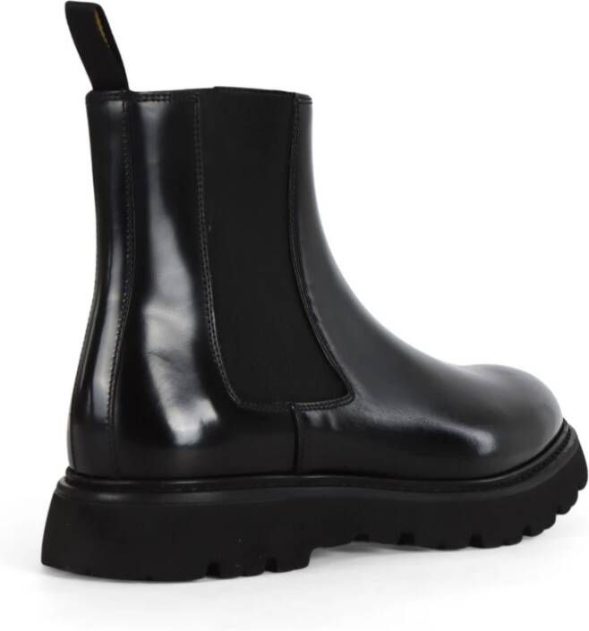 Doucal's Leren Chelsea Boot Elastische Stofinzet Black Heren