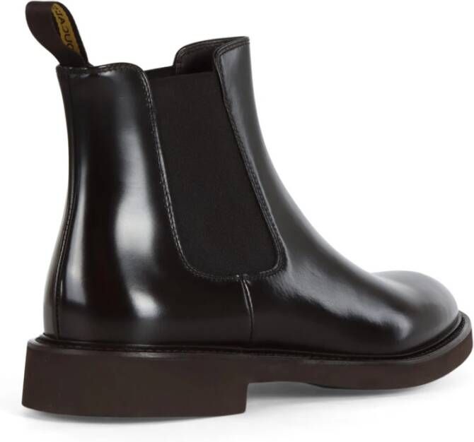 Doucal's Leren Chelsea Boot Elastische Stofinzet Brown Heren