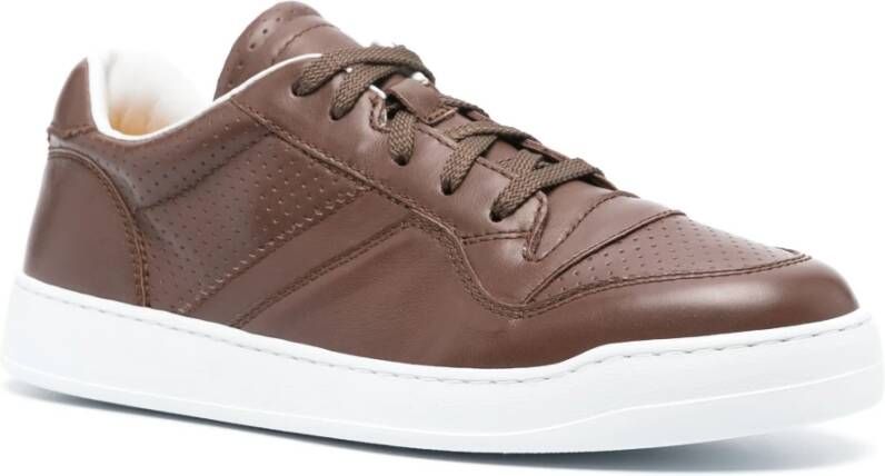 Doucal's Leren lage top sneakers Brown Heren