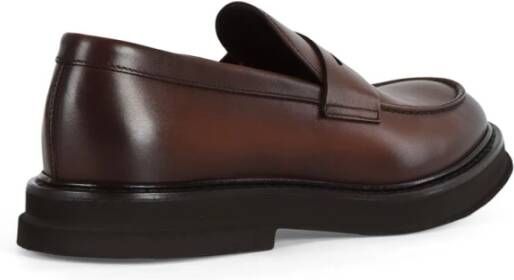 Doucal's Leren Mocassins met Rubberen Zool Brown Heren