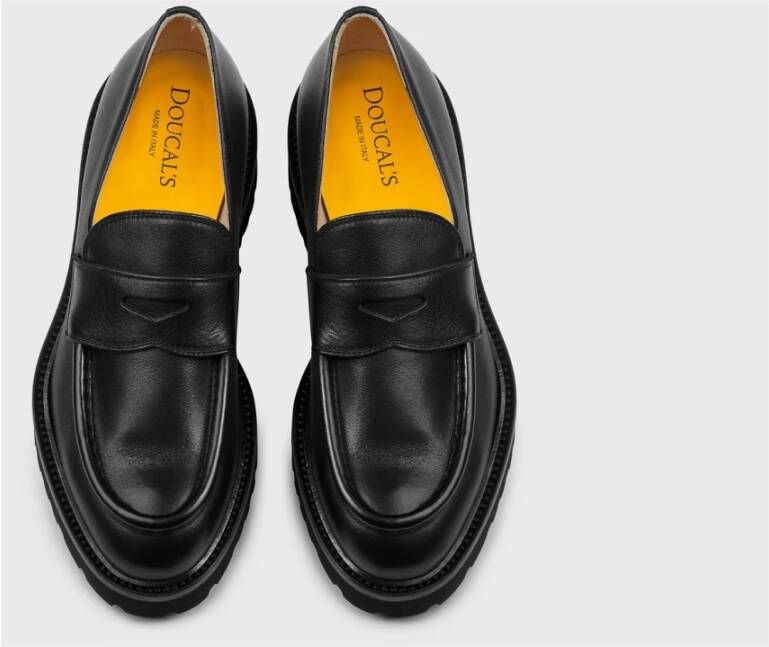 Doucal's Leren Penny loafers voor dames | zwart Black Dames