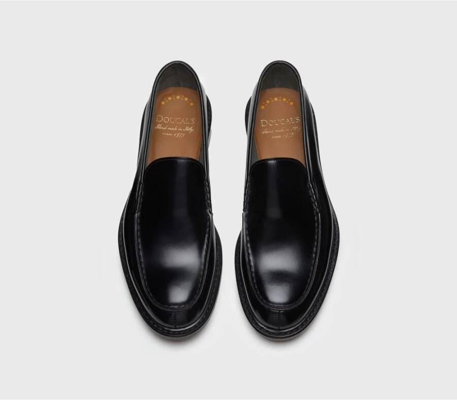 Doucal's Leren penny loafers | zwart Black Heren