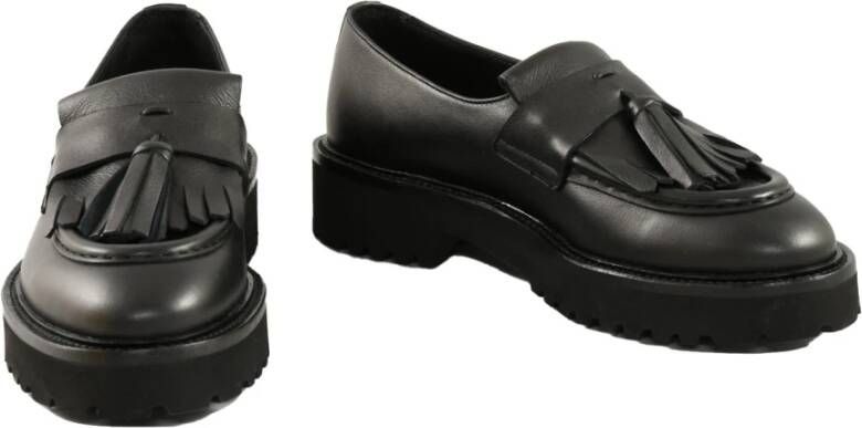 Doucal's Leren schoenen met rubberen zool Black Dames