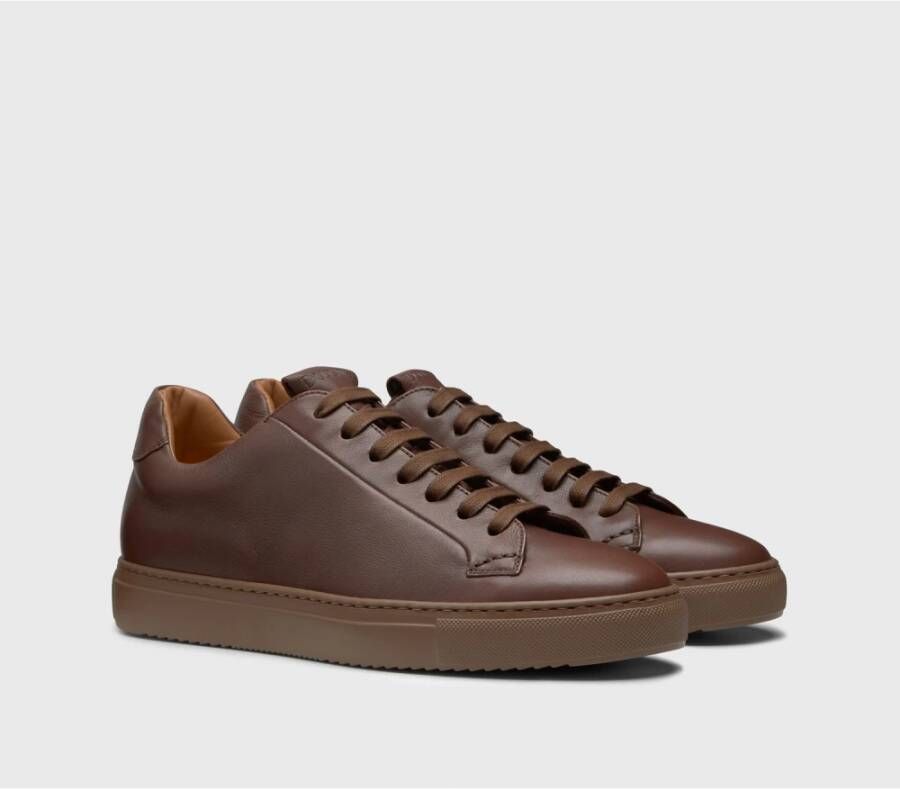 Doucal's Leren sneaker voor heren | donkerbruin Brown Heren