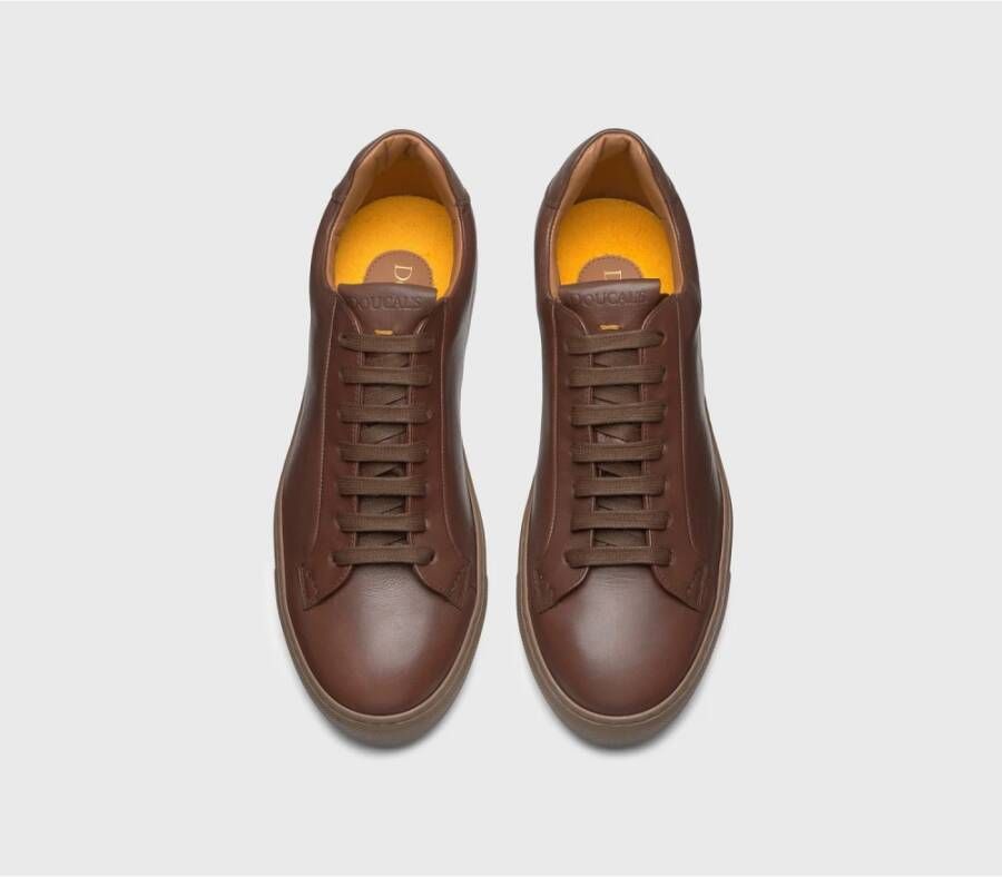 Doucal's Leren sneaker voor heren | donkerbruin Brown Heren