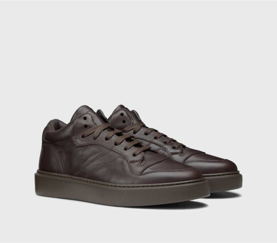 Doucal's Leren sneaker voor heren | donkerbruin Brown Heren