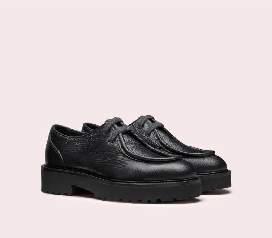 Doucal's Leren veterschoenen voor dames | zwart Black Dames