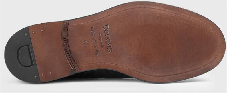 Doucal's Blauwe Geweven Leren Loafers Blue Heren