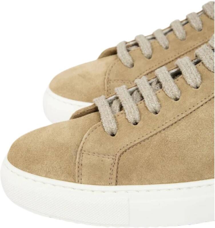 Doucal's Met de hand vervaardigde Suède Vetersneakers Beige Heren