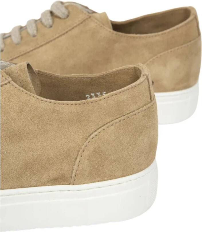 Doucal's Met de hand vervaardigde Suède Vetersneakers Beige Heren