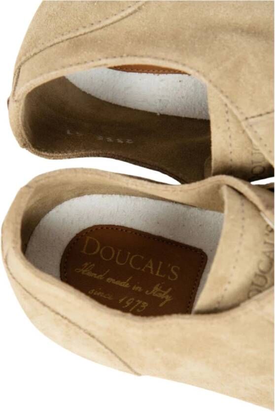 Doucal's Met de hand vervaardigde Suède Vetersneakers Beige Heren