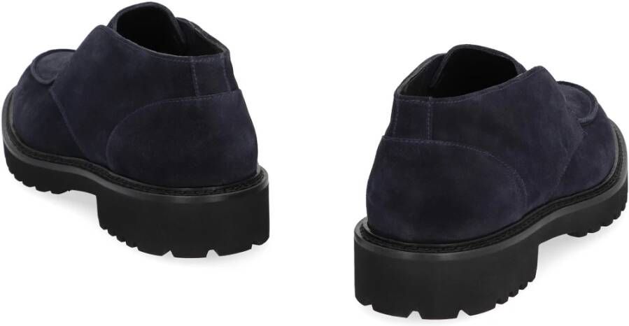 Doucal's Suede Desert Boots Ronde Neus Blue Heren