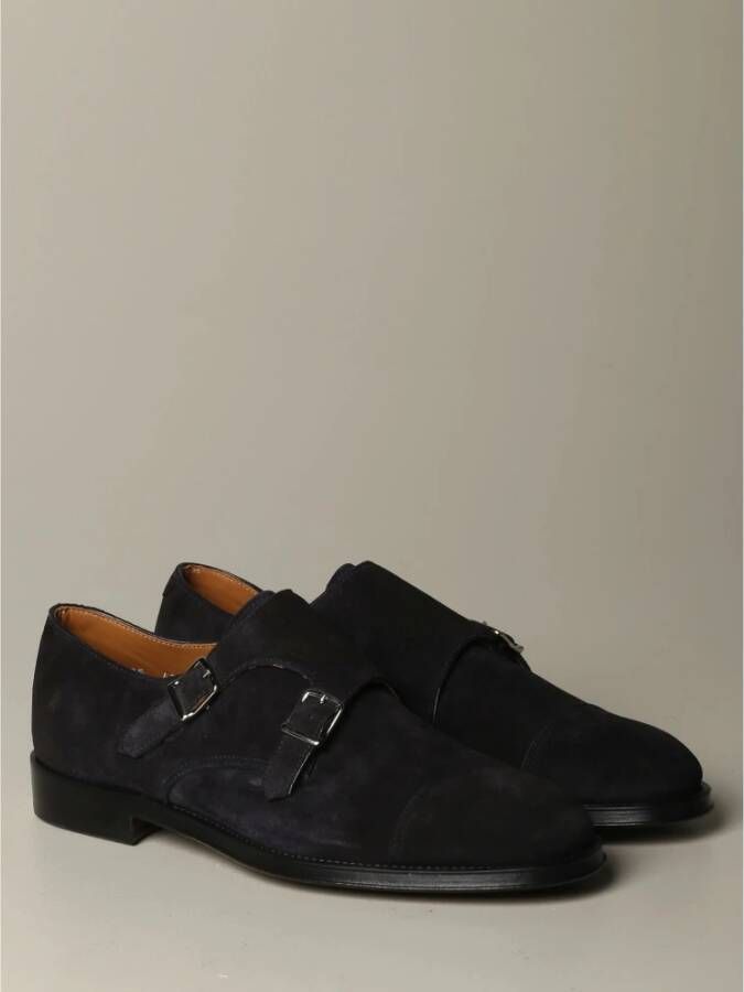 Doucal's Suède Monk Strap Schoenen Blue Heren