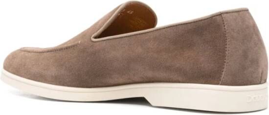 Doucal's Taupe Bruin Leren Platte Schoenen Brown Heren