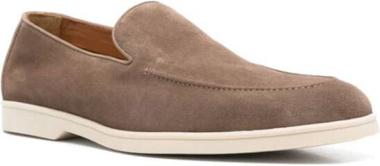 Doucal's Taupe Bruin Leren Platte Schoenen Brown Heren