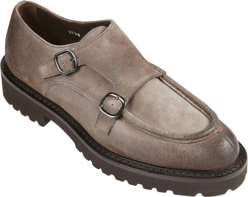 Doucal's Versierde Dubbele Gesp Commander Espresso Loafers Brown Heren