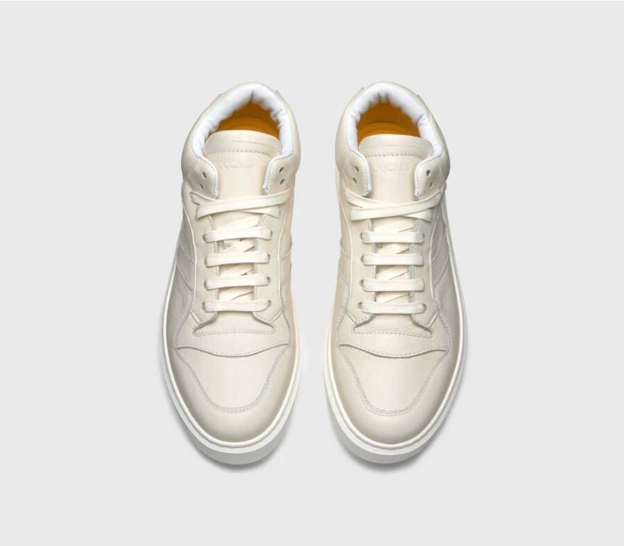 Doucal's Witte kalfsleren hoge sneakers Wit Heren