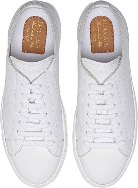 Doucal's Witte Leren Sneaker White Heren