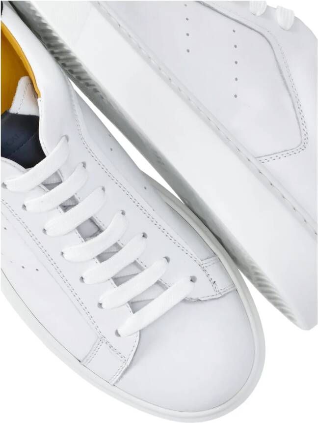 Doucal's Witte leren sneakers ronde neus White Heren