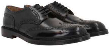 Doucal's Zwarte Brogue Leren Derby Schoenen Black Heren