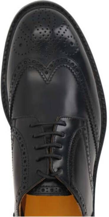 Doucal's Zwarte Brogue Leren Derby Schoenen Black Heren