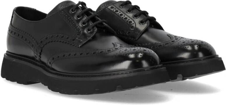 Doucal's Zwarte Brogue Veterschoen Black Heren