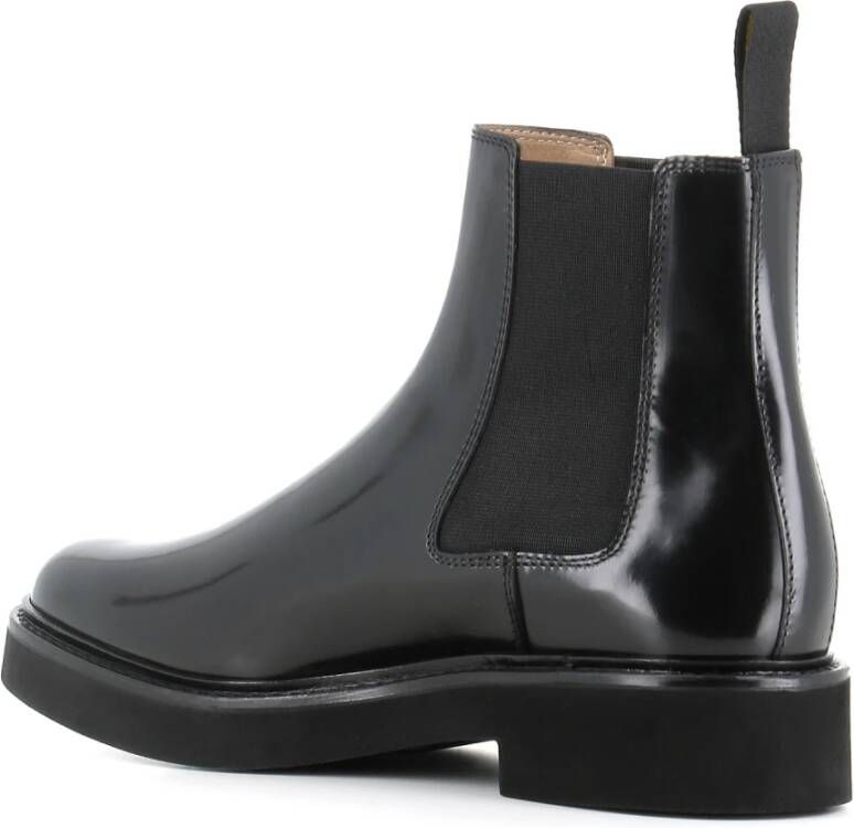 Doucal's Zwarte Chelsea Platte Schoenen Elastische Inzetstukken Black Dames