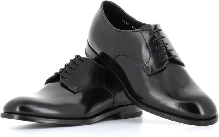 Doucal's Zwarte Derby Platte Schoenen Black Heren