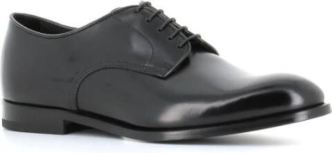 Doucal's Zwarte Derby Platte Schoenen Black Heren