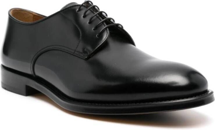 Doucal's Zwarte Derby Platte Schoenen Black Heren