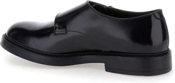 Doucal's Zwarte Dubbele Gesp Platte Schoenen Black Heren