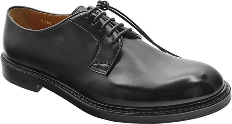 Doucal's Zwarte Geknoopte Derby Schoenen Aw24 Black Heren