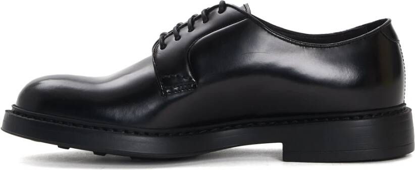 Doucal's Zwarte Geknoopte Derby Schoenen Black Heren