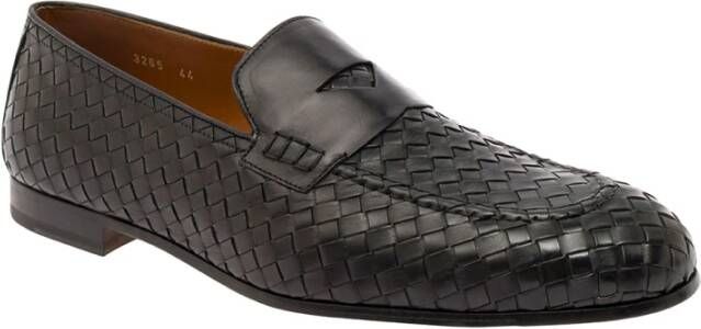 Doucal's Zwarte Geweven Loafers Black Heren